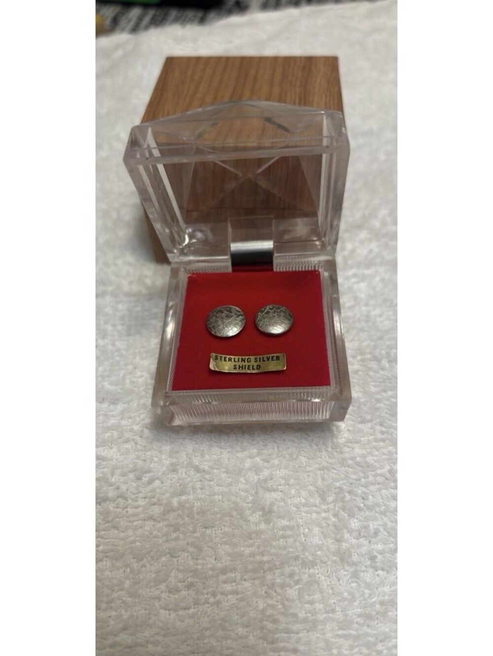 Sterling Silver 925 Round Stud Earrings w/ Box Vintage Classic Pair